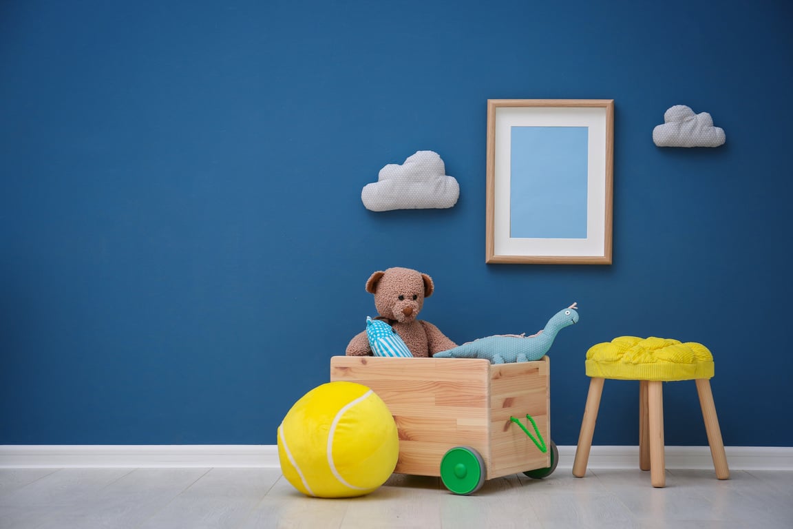 Children's Room with Bright Color Wall, Interior Details